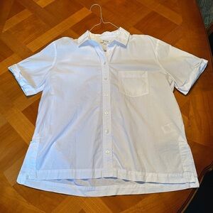 Madewell S White Poplin Button Down Short Sleeve Boxy Fit Oversized
